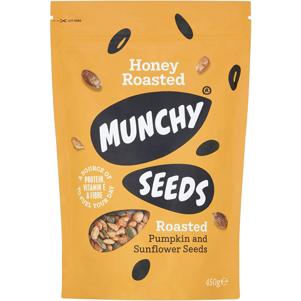 MUNCHY SEEDS - Honey Roasted, Sweet Mix of Sunflower & Pumpkin Seed, Protein Snack, Source of Fibre & Vitamin E, Gluten & Wheat-Free, for Kids & Adult