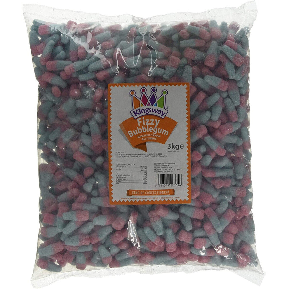 Fizzy Bubblegum Bottles 3 Kilo Bag