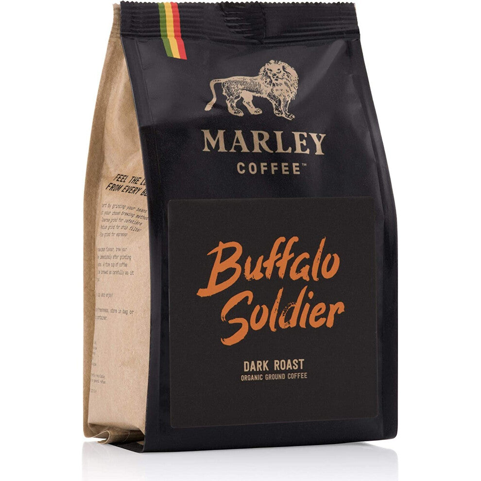 Buffalo Soldier Dark Roast, Organic Ground Coffee, Marley Coffee, from The Family of Bob Marley, 227g