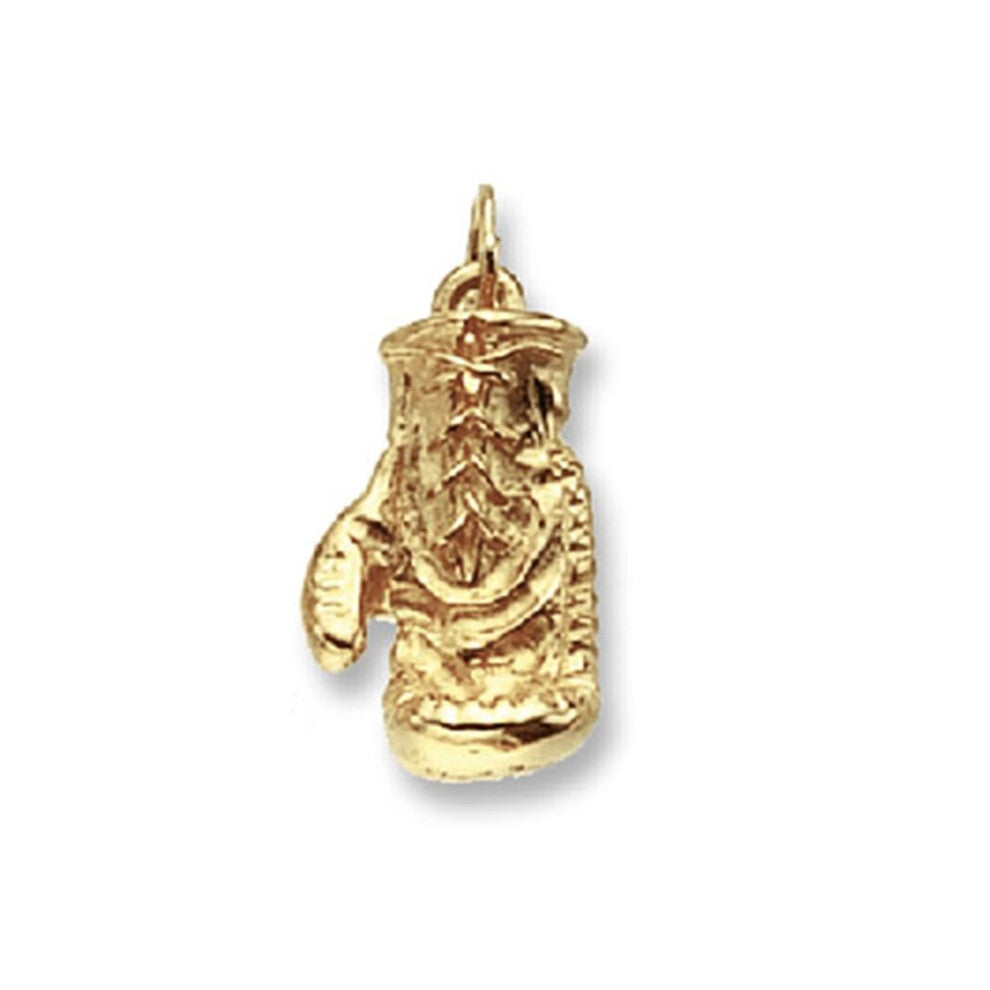 (18 Inch) Childrens 9ct Gold Boxing Glove Pendant On A Prince of Wales Necklace