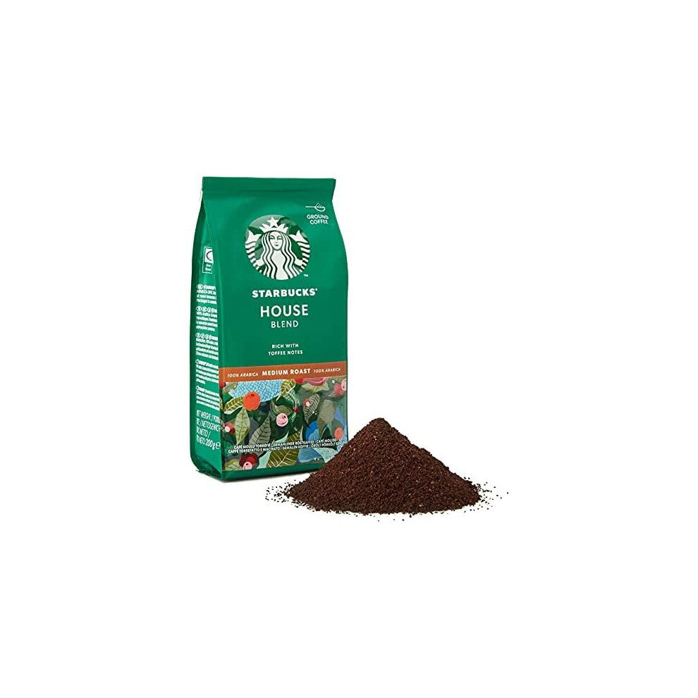 STARBUCKS House Blend Medium Roast Ground Coffee, 200 g (Pack of 6)