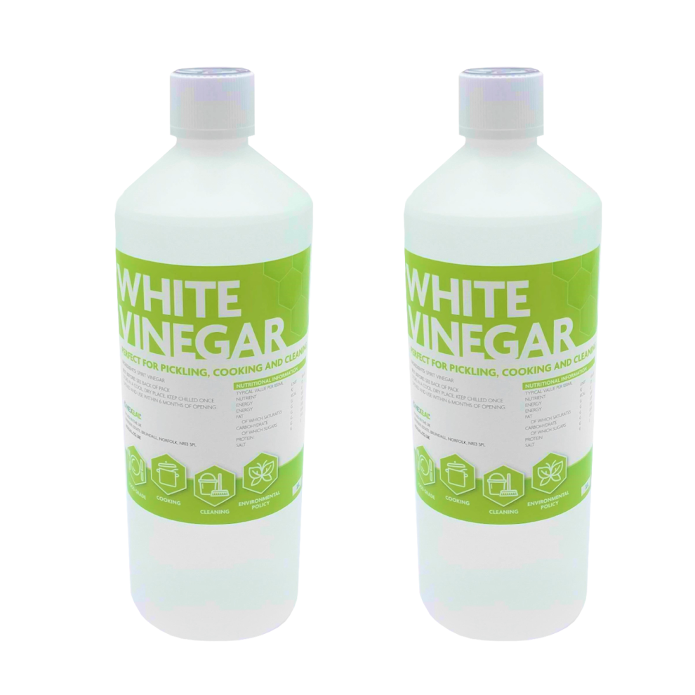 Hexeal White Vinegar 2 x 1L – Food Grade - Cooking, Cleaning, Pickling & Baking
