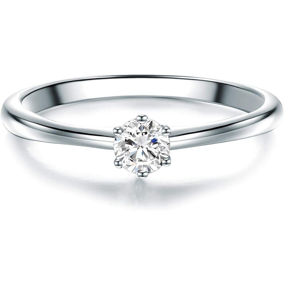 Tresor 1934 Women's Ring - Engagement - Wedding Ring 925 Sterling Silver White Cubic Zirconia Ladies - Lady's Jewellery 60181023