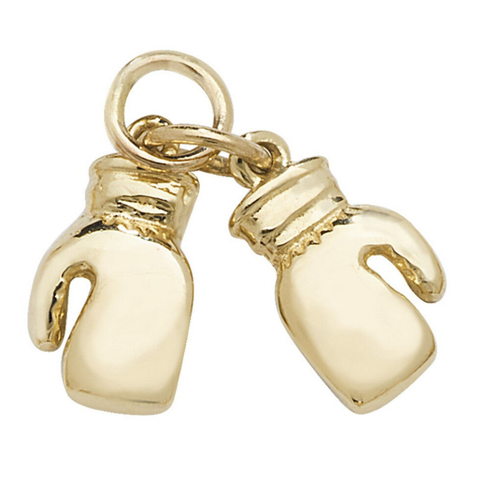 (20 Inch) 9ct Gold Double Boxing Gloves Pendant On A Belcher Necklace