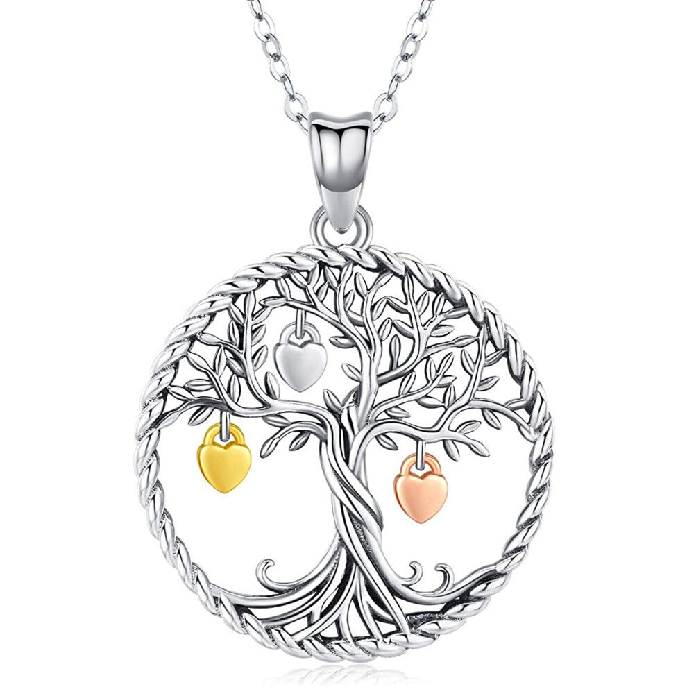 Tree of Life Necklace for Women Girls, 925 Sterling Silver Pendant"Fruit of Life" Fine Jewellery Gifts for Wife, Mum and Girlfriend