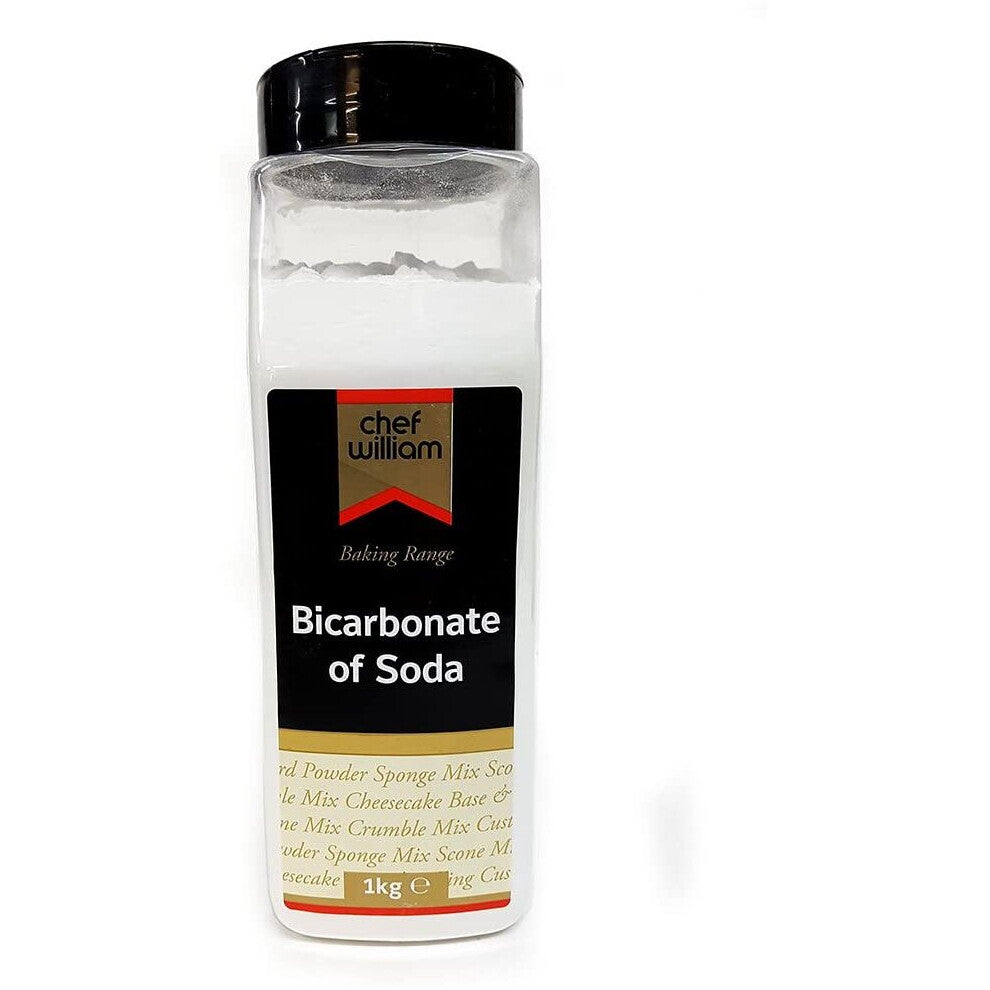 Bicarbonate of soda - Baking Soda 1kg Jar - Chef William - Large Shaker Jar
