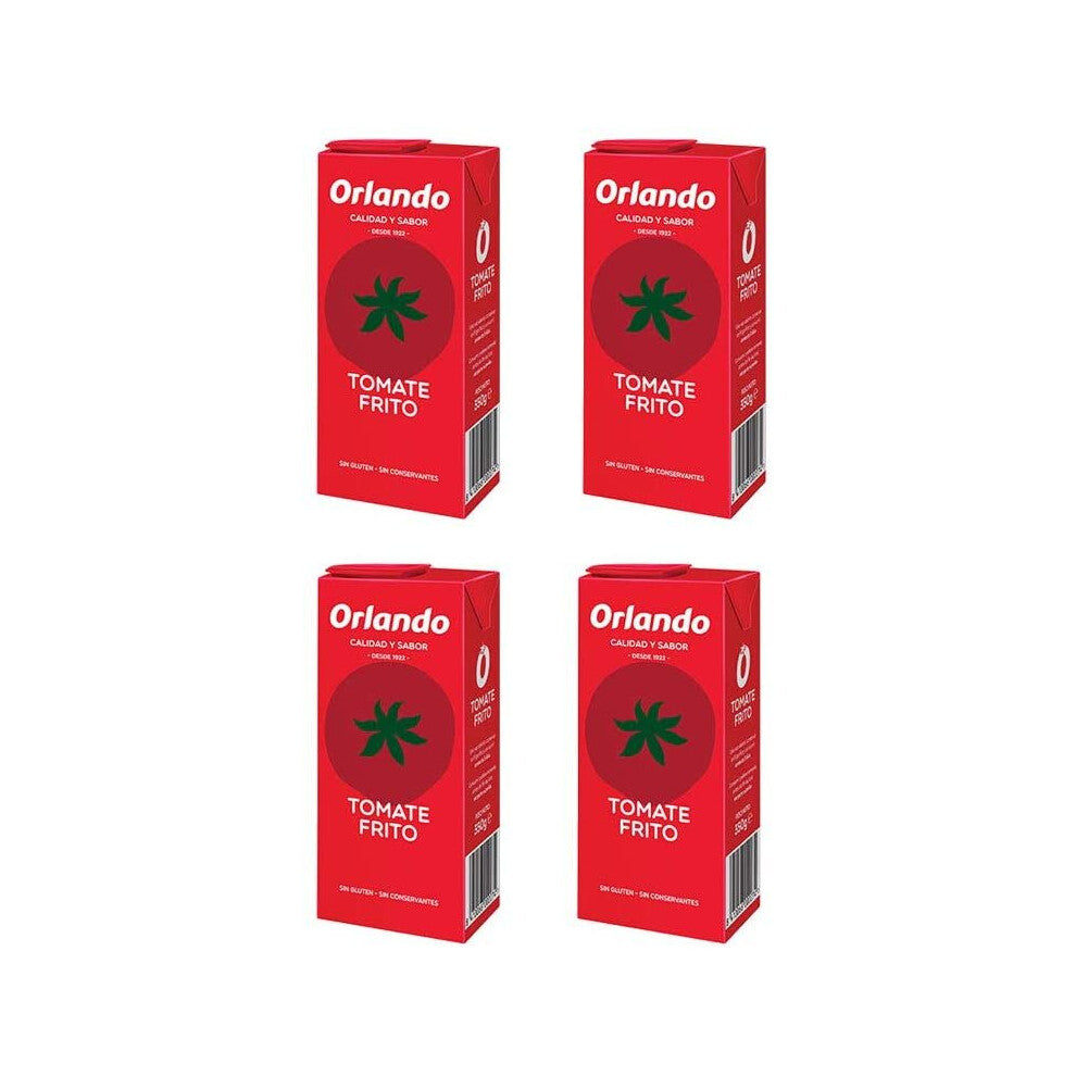 Tomato Sauce Orlando - Orlando Tomate Frito Orlando Sofrito Base – Smooth Pasta Sauce – Gluten Free & Vegan – 350g, Pack of 4