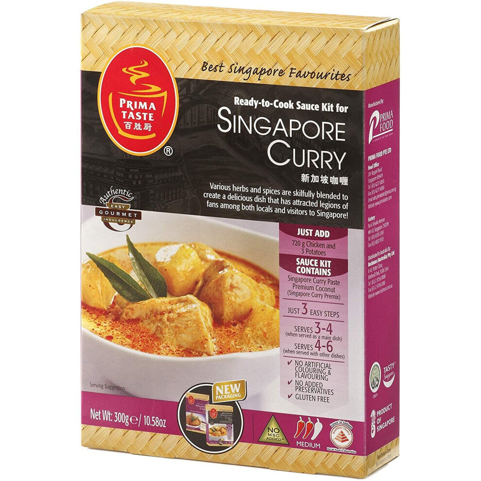 Prima Taste Ready-to-Cook Sauce Kit for Singapore Curry, 300 g