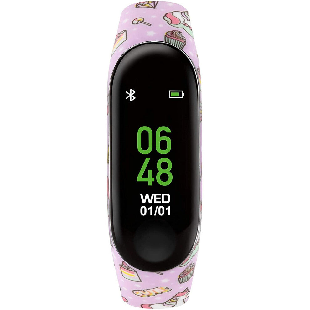 Tikkers TKS01-0004 Pink Unicorn Strap Fitness Tracker with Reflex Active App, Tracks Steps, Distance, Sleep, Calorie Burn, Touch Screen