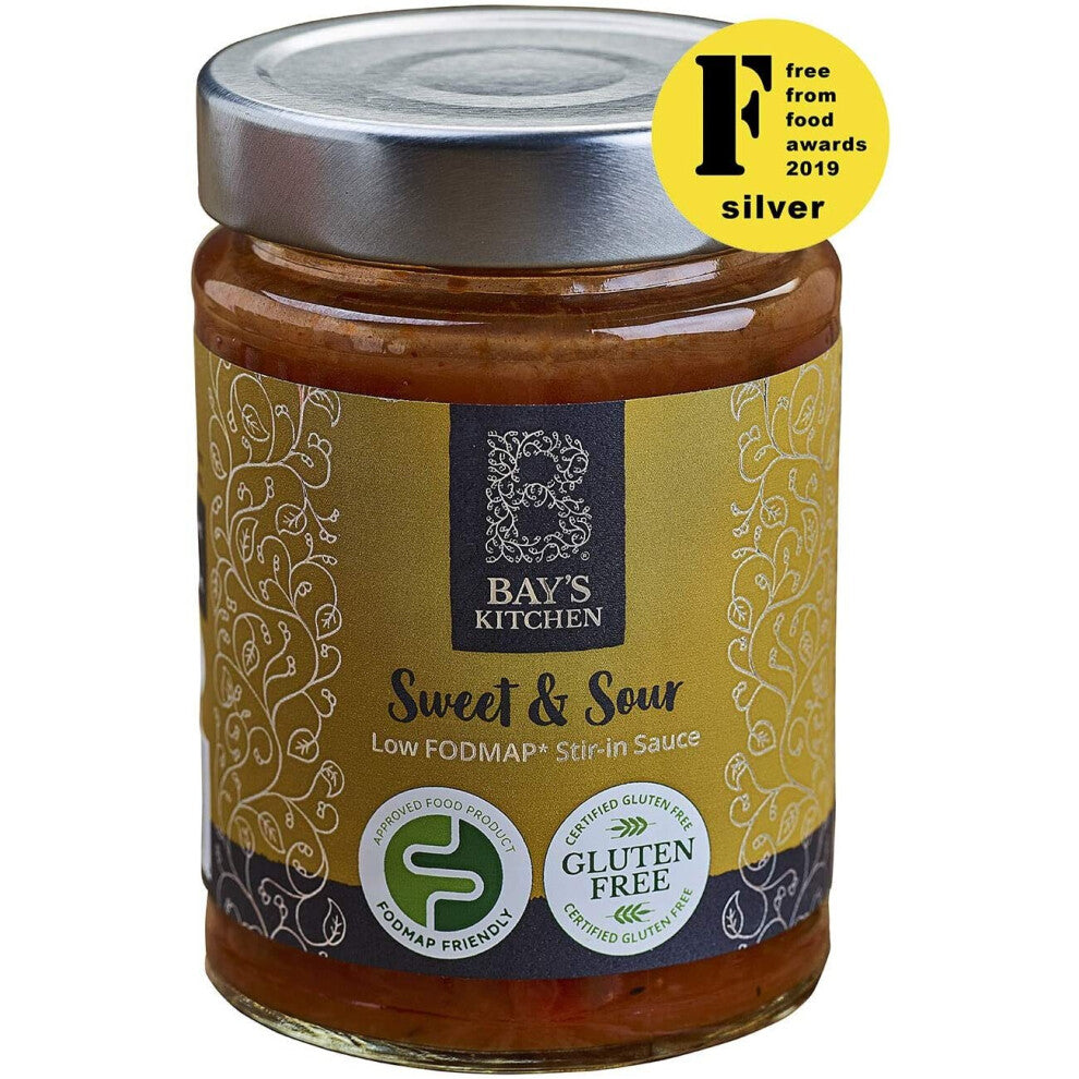 Bay's Kitchen Award-Winning Sweet & Sour Low FODMAP Ready To Cook Stir-in Sauce for Wok and Stir Fry Cooking, Gluten-Free, IBS-Friendly and suitable