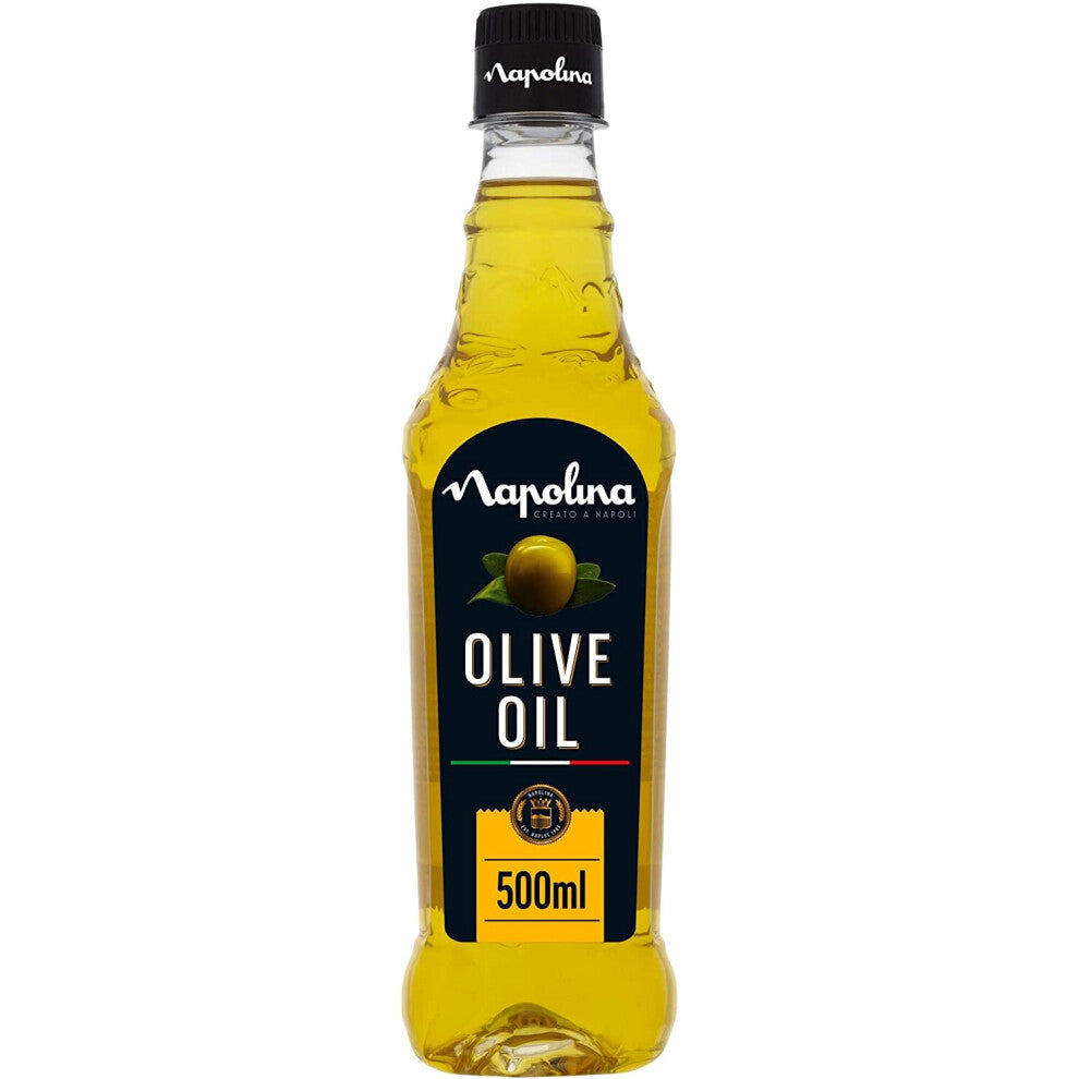 Napolina Olive Oil 500ml - Ideal base for sauces, dressings & salads; lowers cholesterol; high in MUFAs; healthy butter substitute; vegetarian