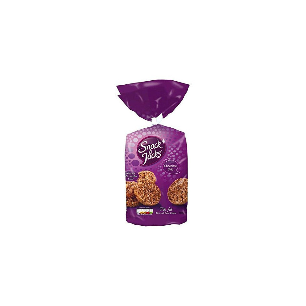 Snack a Jacks Chocolate Chip Rice Cakes 180g (Pack of 4)