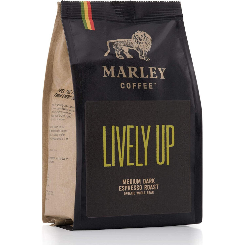 Lively Up Espresso Roast, Organic Ground Coffee, Marley Coffee, from The Family of Bob Marley, 227g