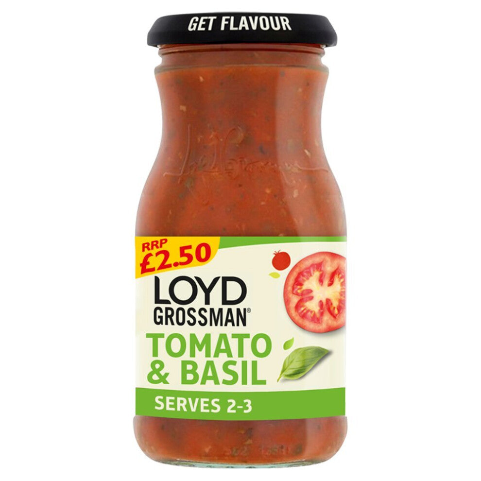 Loyd Grossman Tomato & Basil Pasta Sauce 350g (pack of 6)