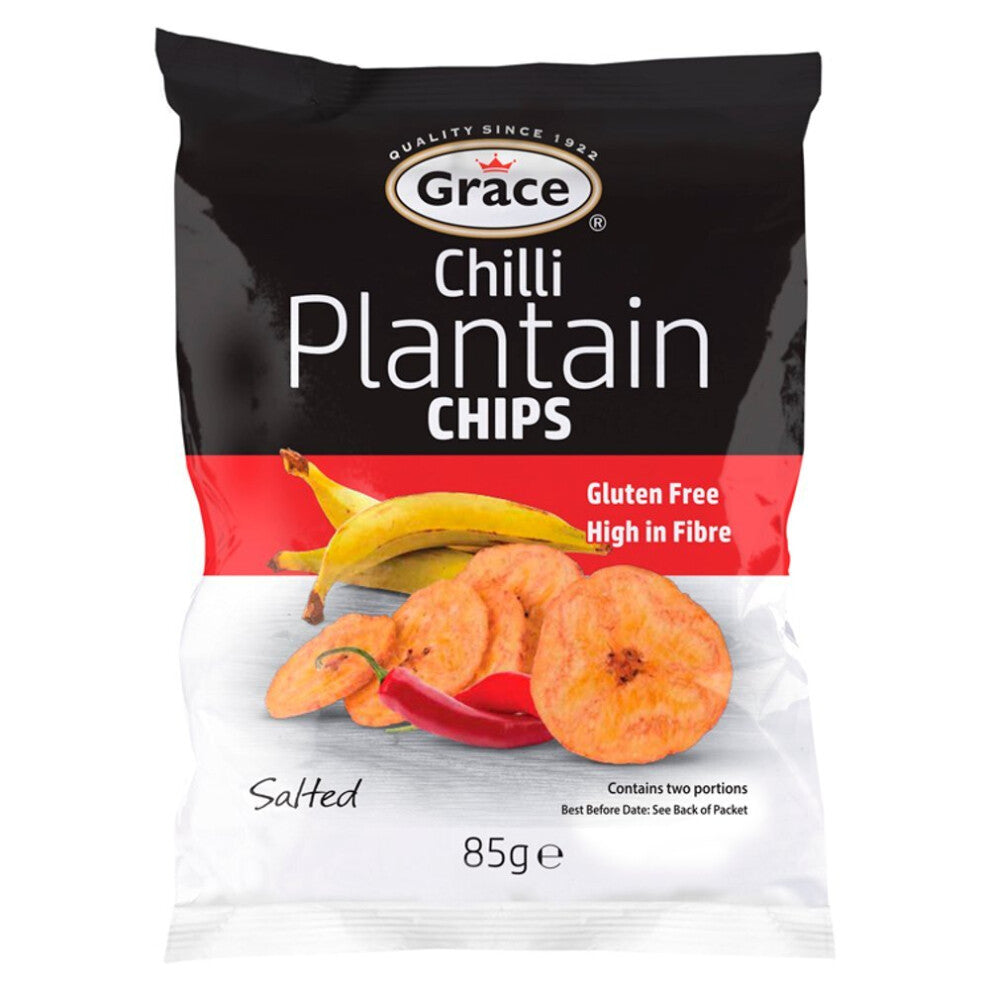 Grace Plantain Chips Chilli 85g (Pack of 9)