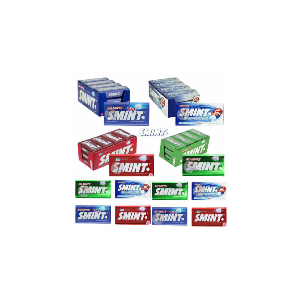 SMINT XXL PEPPERMINT SPEARMINT STRAWBERRY CLEAN BREATH SUGAR FREE CANDY 35G TIN