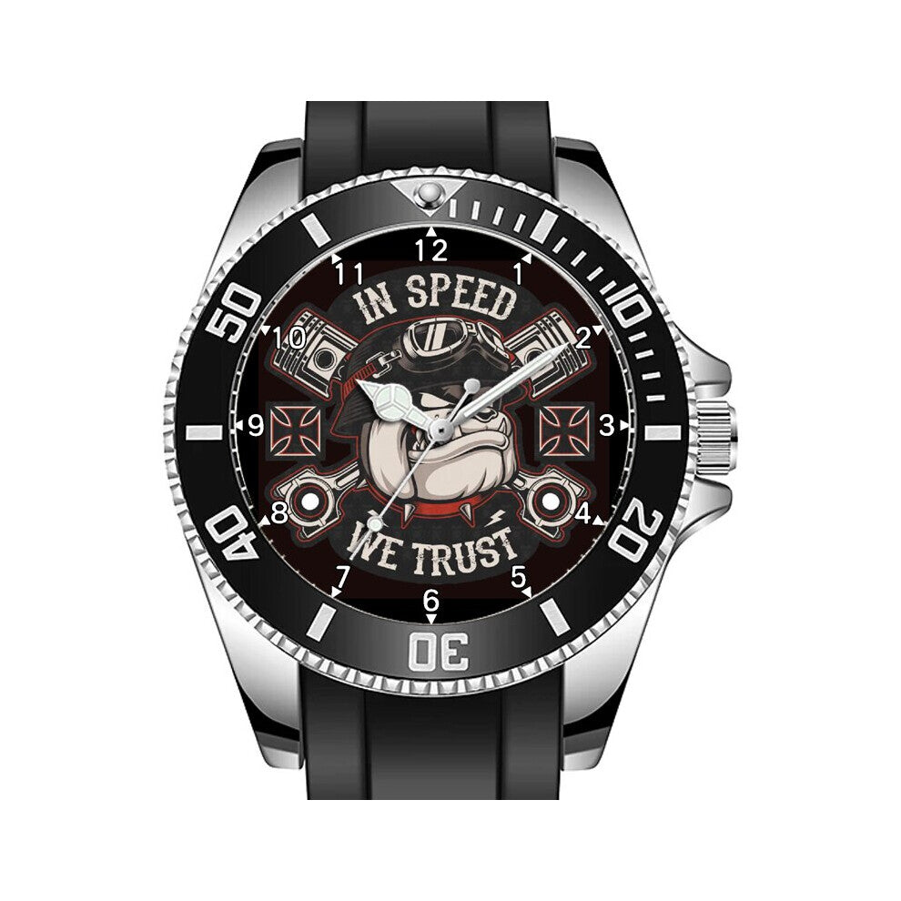 Bulldog Speed Rider Fun Biker Art Sporty Unique Stylish Wrist Watch