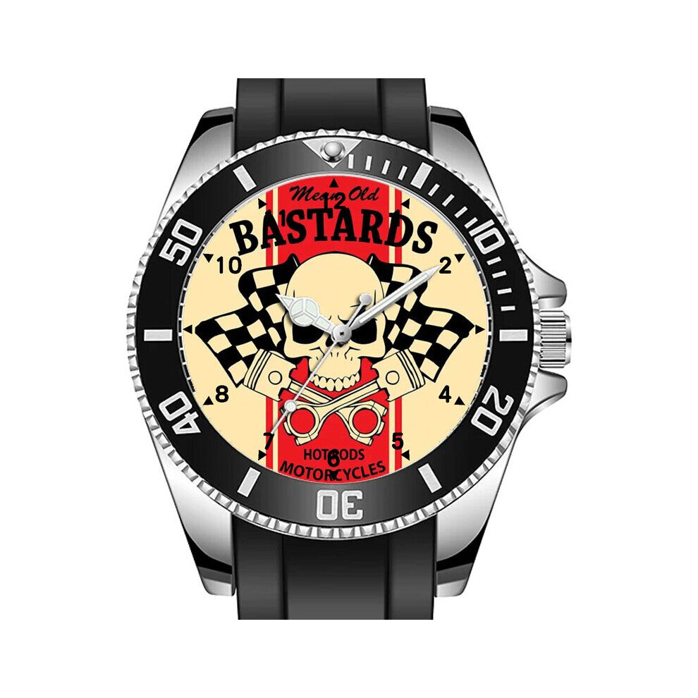 Mean Biker Rude Motor Cycle Art Rare Collectable Sporty Unique Stylish Wrist Watch