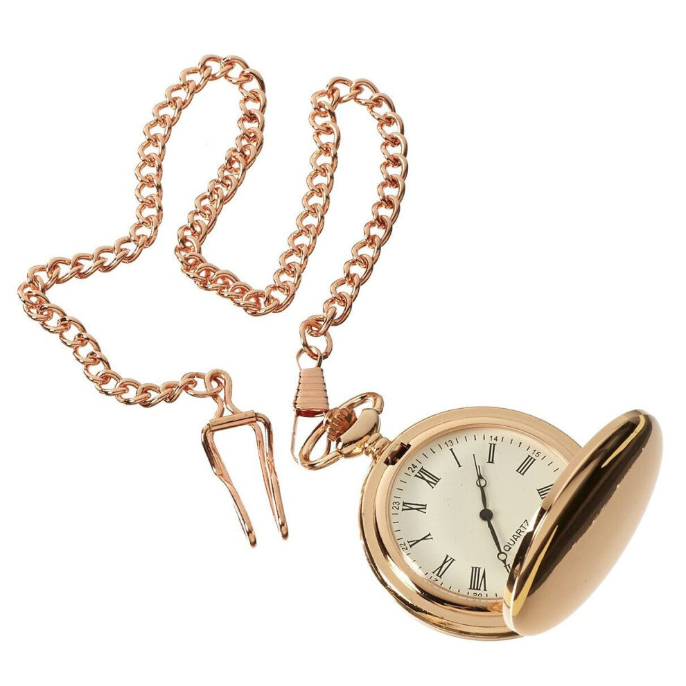 (Rose) Pocket Watch 1920's Peaky Blinders Chain Retro