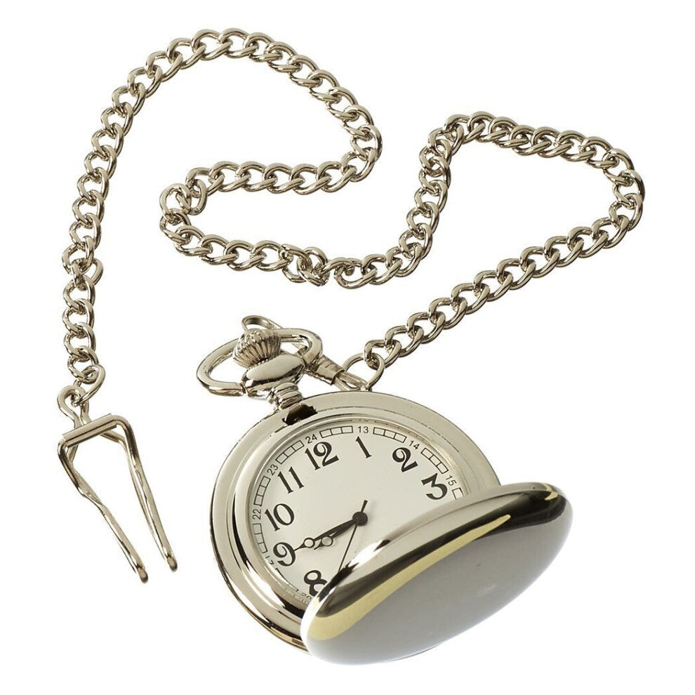 (Silver) Pocket Watch 1920's Peaky Blinders Chain Retro