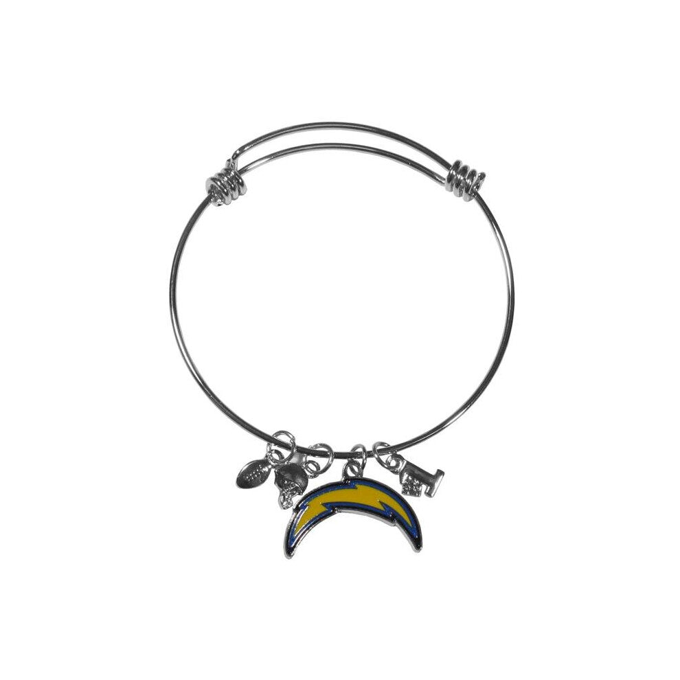Siskiyou FCBB040 Female NFL Los Angeles Chargers Charm Bangle Bracelet - One Size