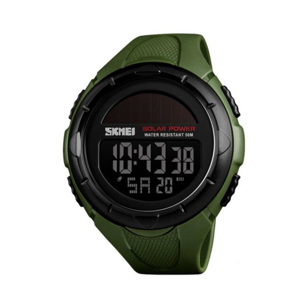 Veile Studios Skmei Solar Outdoor Sports Men's Luminous 12 - 24 Hours Digital Watch Fern Green Watches