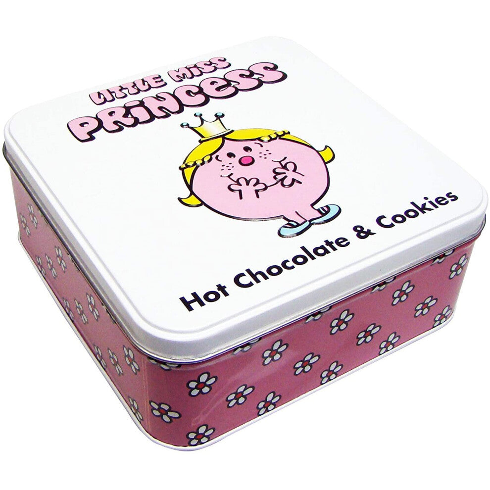 Mr. Men Little Miss Little Miss Princess Tin Filled with 100g Chocolate Chip Cookies & 120g Hot Chocolate Powder, Miss-PR2