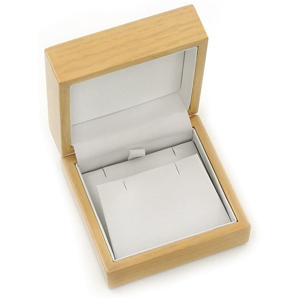 Avalaya Luxury Wooden Natural Pine Earrings-Pendant Box