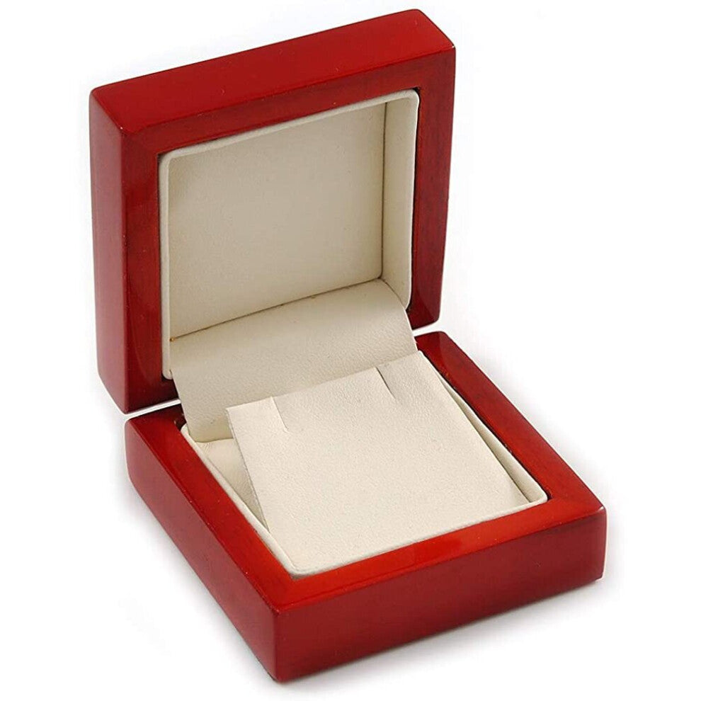 Avalaya Luxury Wooden Red Mahogany Gloss Earrings-Pendant Box (Earrings are not Included)