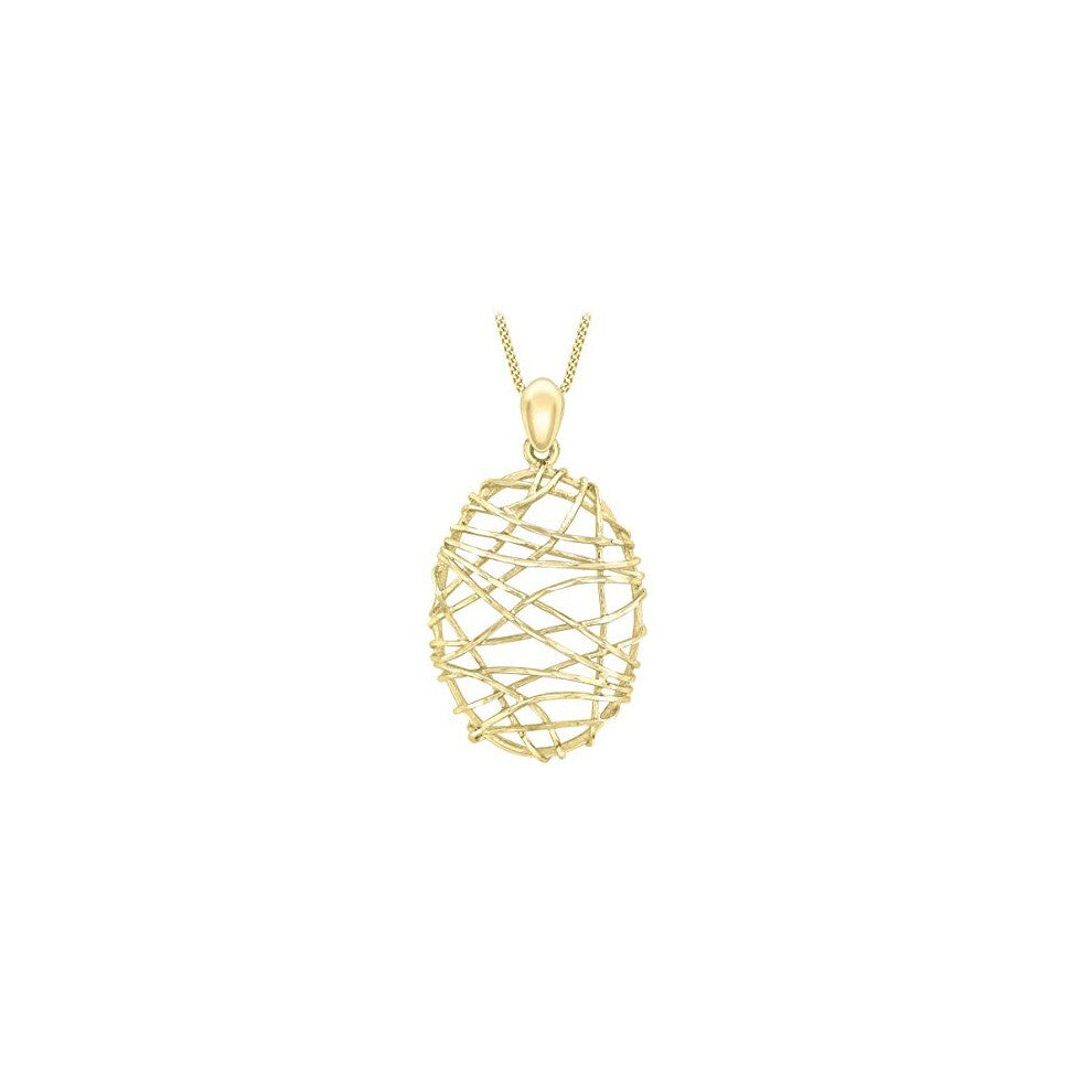 Carissima Gold 9ct Yellow Gold Candy Cage Pendant on Curb Chain Necklace of 46cm-18"