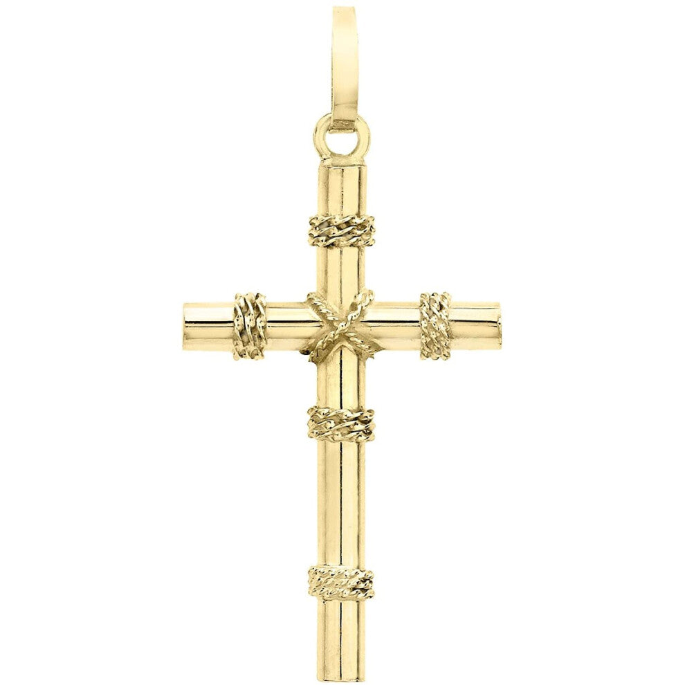 Carissima Gold 9ct Yellow Gold Twined Cross Pendant of 2.3cm-1"