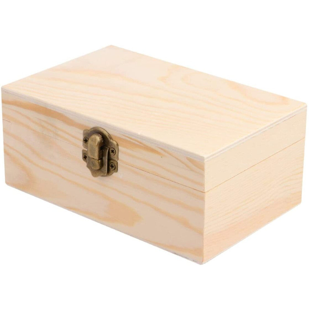 Healifty Wooden Stash Box with Lock Wood Storage Box with Lid Decorative Boxes Jewelry Organizer Box Wood Lock Box for Desktop Holder (Rectangle)