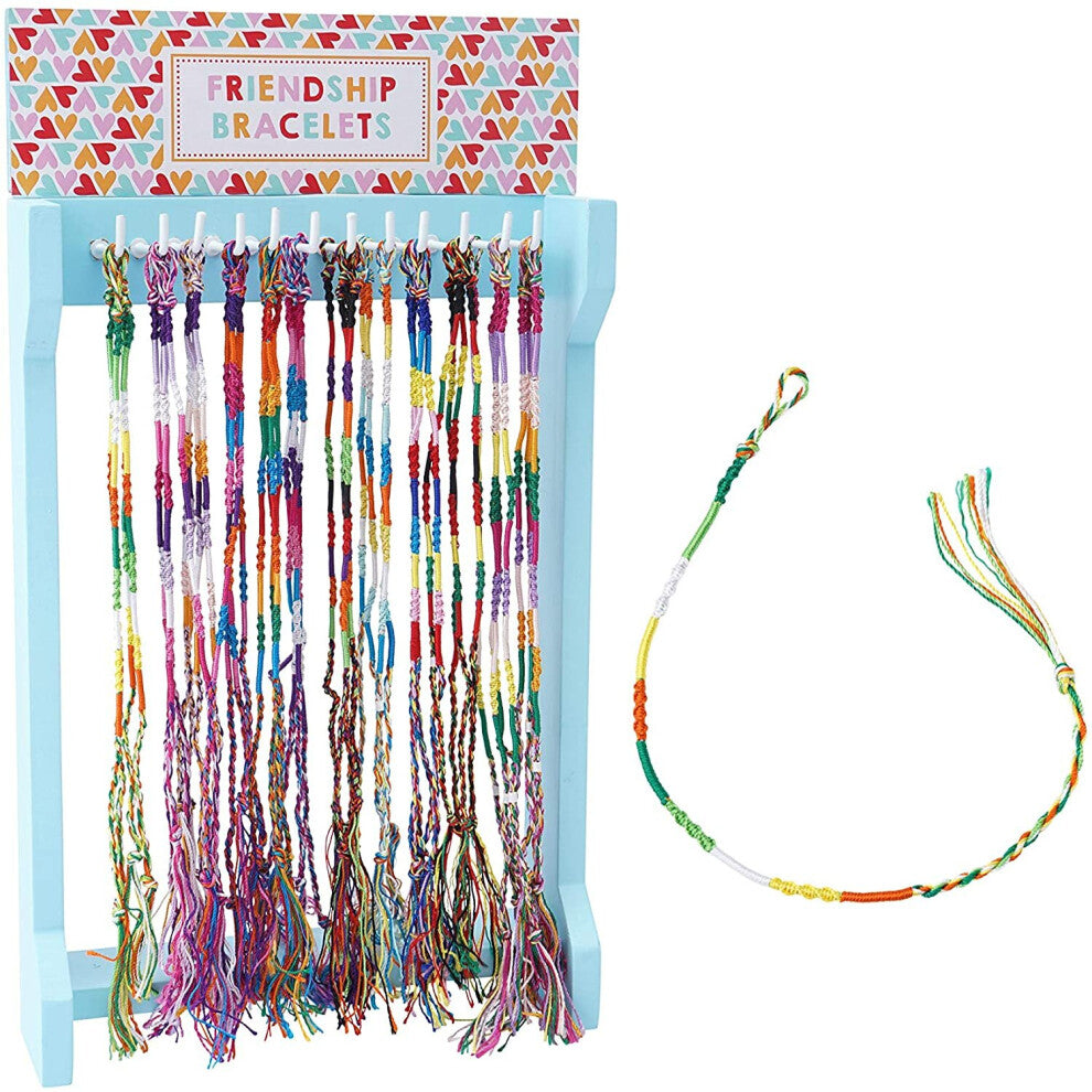 Pack of 6 Bright Multi Colour Fabric Girls Adjustable Friendship Bracelets | 6 Selected at Random | Party Bags Costume Jewellery | Colourful Forever