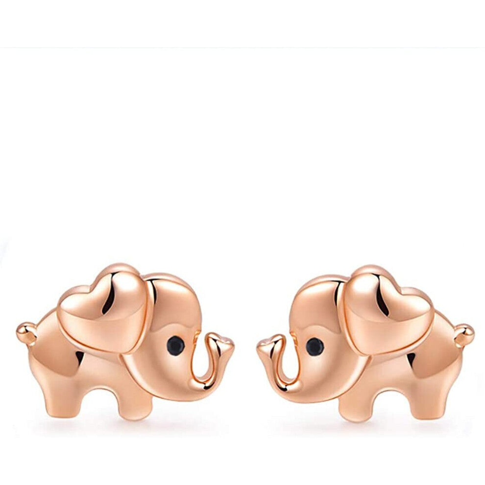 925 Sterling Silver Elephant Earrings for Girls Necklace-Cute Stud Earrings Kids Elephants Gifts for Women