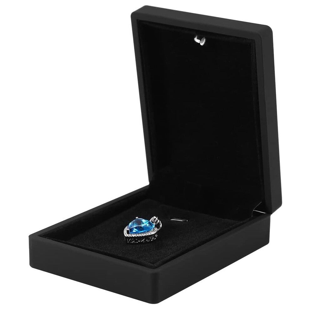 Bewinner Jewelry Box LED Lighted Ring-Pendant-Bracelet-Necklace Jewelry Display Case Gift Jewelry Storage Box Storage Case Trays for Rings, Earring,