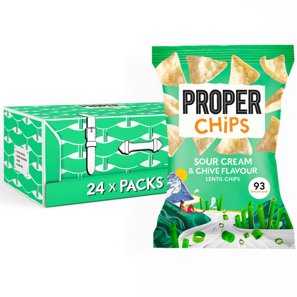 Proper Chips Sour Cream & Chive Lentil Chips - 24x20g
