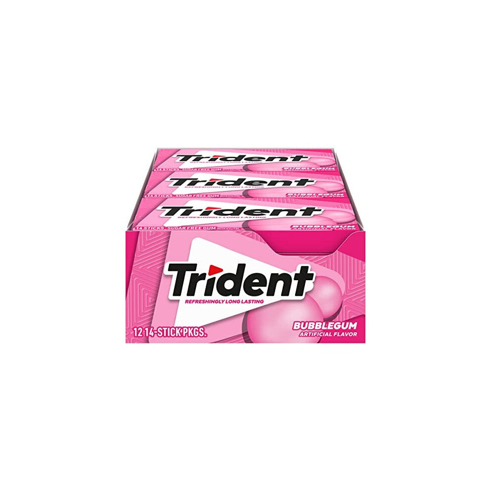 Trident Bubble-Gum Sugar Free Chewing Gum with Xylitol 14 Sticks 39 g