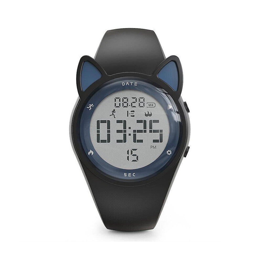 (Black) Children Digital Watch Kids Waterproof Sports Watches Fitness Tracker With Pedometer