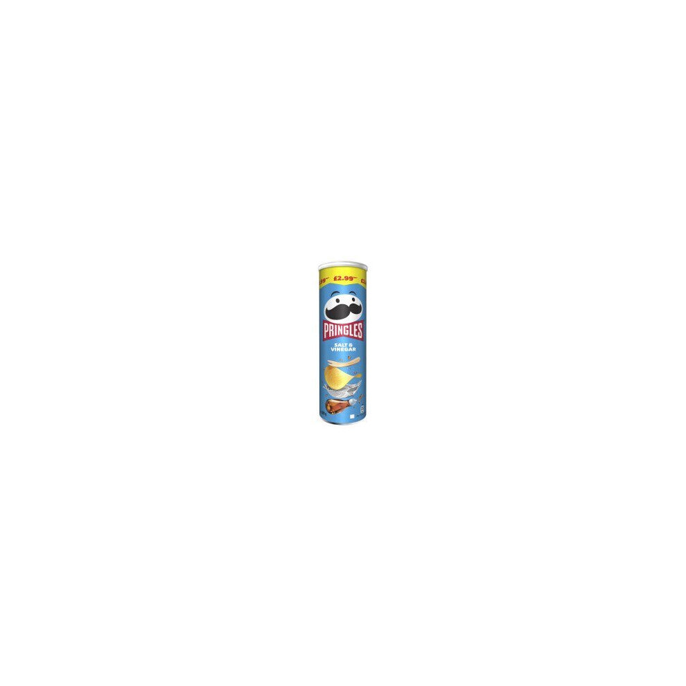 Pringles Salt & Vinegar Crisps Can 165g (Pack of 6)