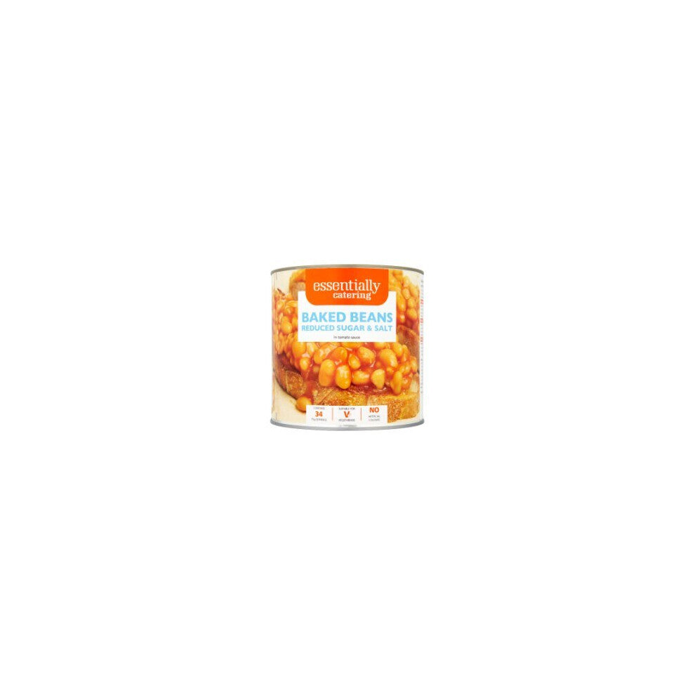 Essentially Catering Baked Beans Reduced Sugar & Salt in Tomato Sauce 2.62kg (Pack of 1)