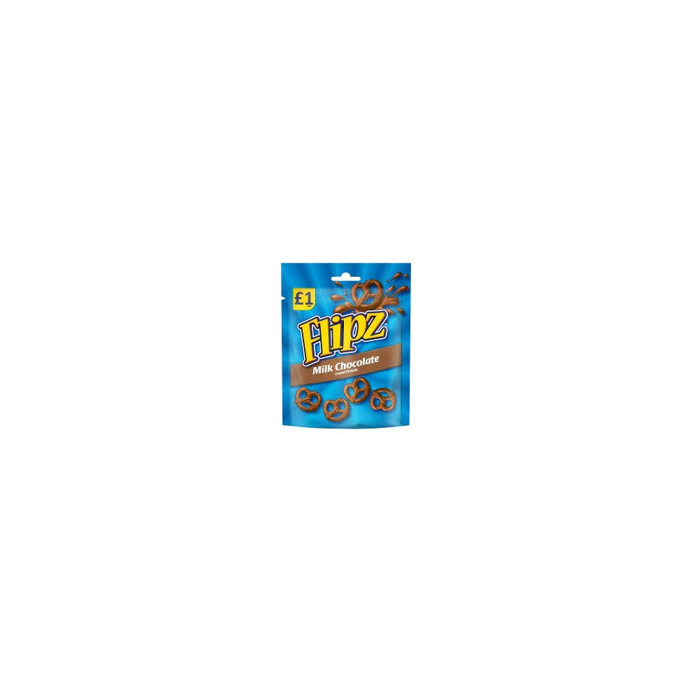 Flipz Milk Chocolate Coated Pretzel Snacks 80g (Pack of 6)