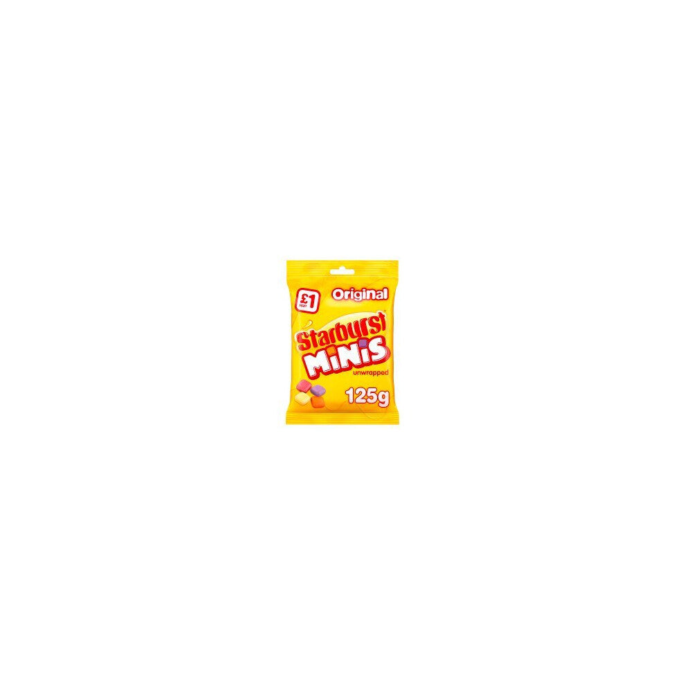 Starburst Minis Original Sweets  Treat Bag 125g (Pack of 12)