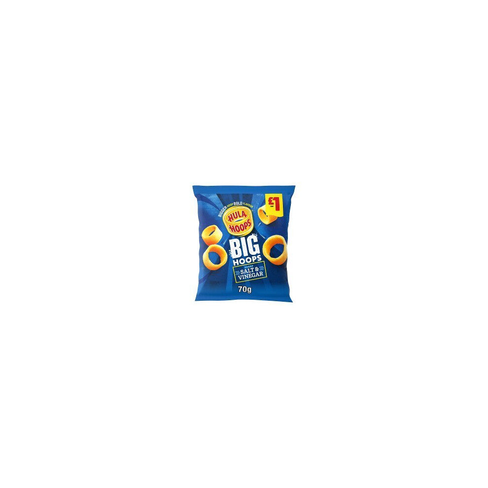 Hula Hoops Big Hoops Salt & Vinegar Crisps 70g (Pack of 2)
