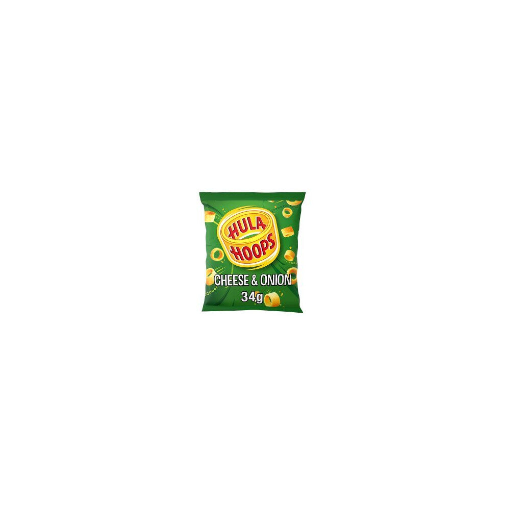 Hula Hoops Cheese & Onion Crisps 34g (Pack of 32)