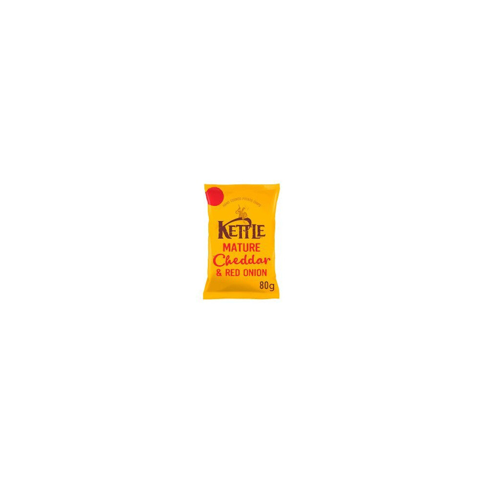 KETTLE Chips Mature Cheddar & Red Onion 80g (Pack of 12)