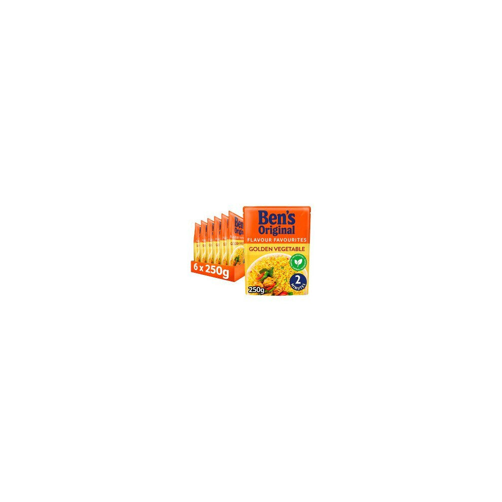 Bens Original Golden Vegetable Microwave Rice 250g (Pack of 6)