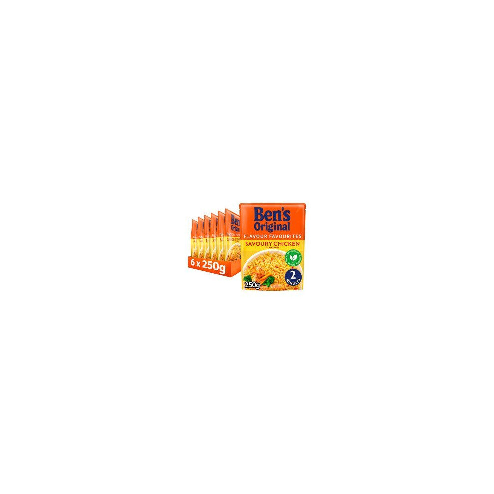 Bens Original Savoury Chicken Microwave Rice 250g (Pack of 6)