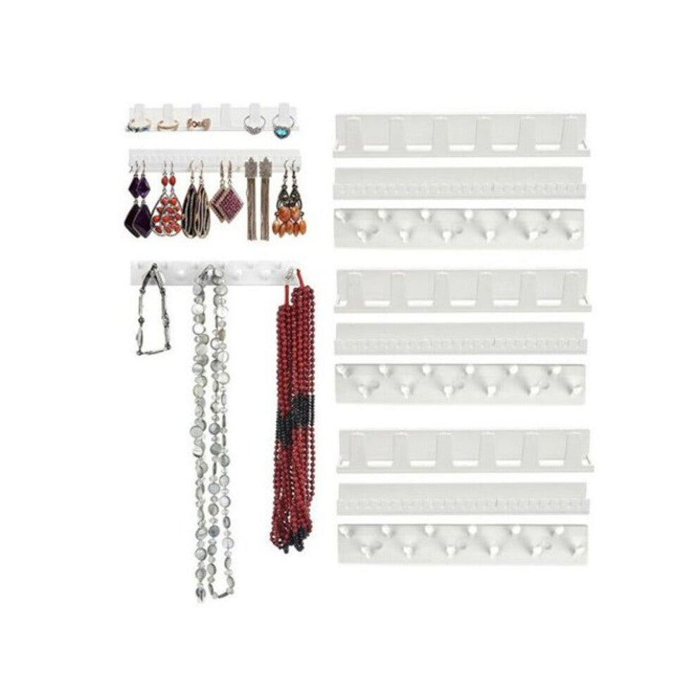 Veile Studios 3Pcs Wall Mount Ring Bracelet Necklace Hanger Jewelry Organizer White Jewellery Holders & Organisers