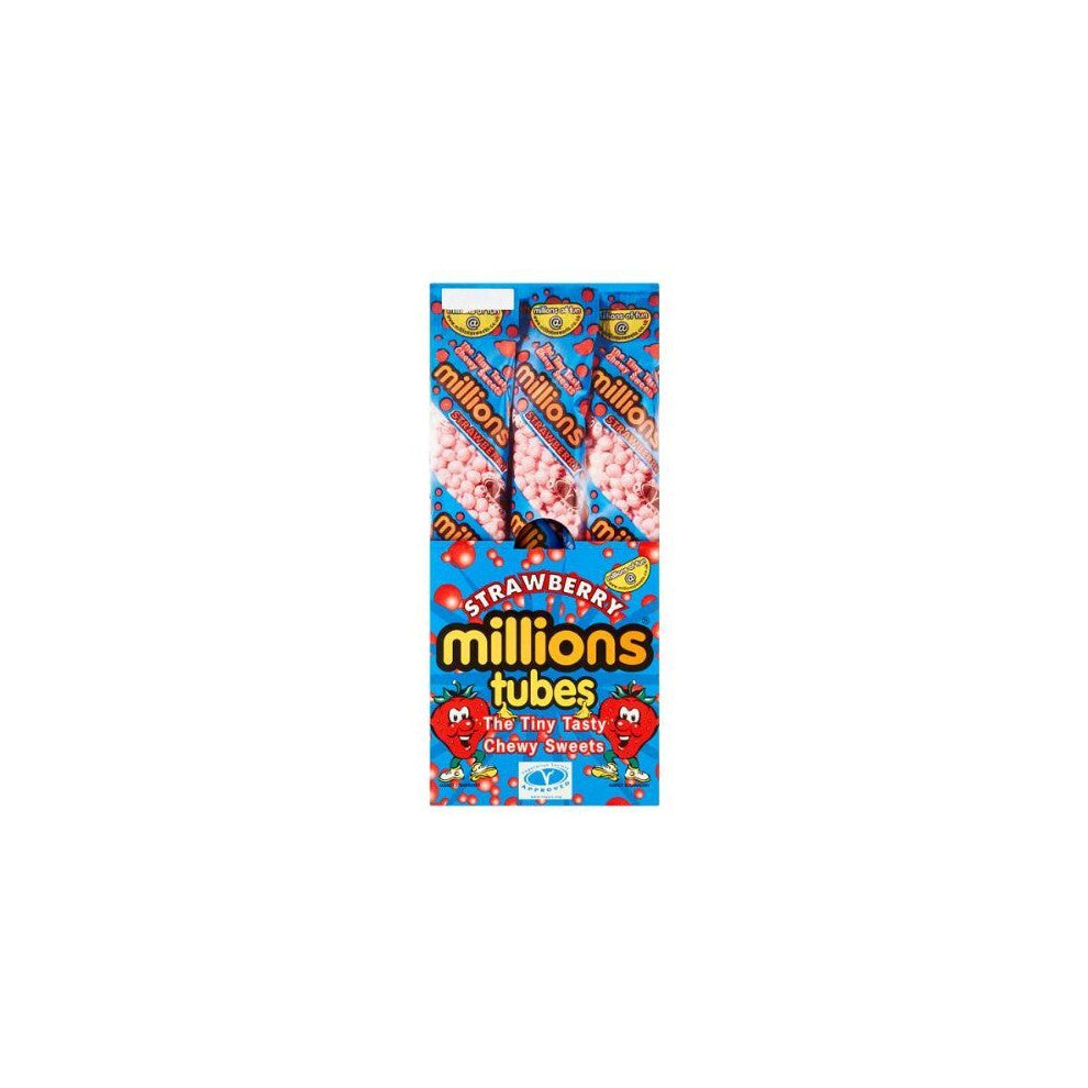 Millions Tubes Strawberry 12 Packs (Pack of 12 x 66g)