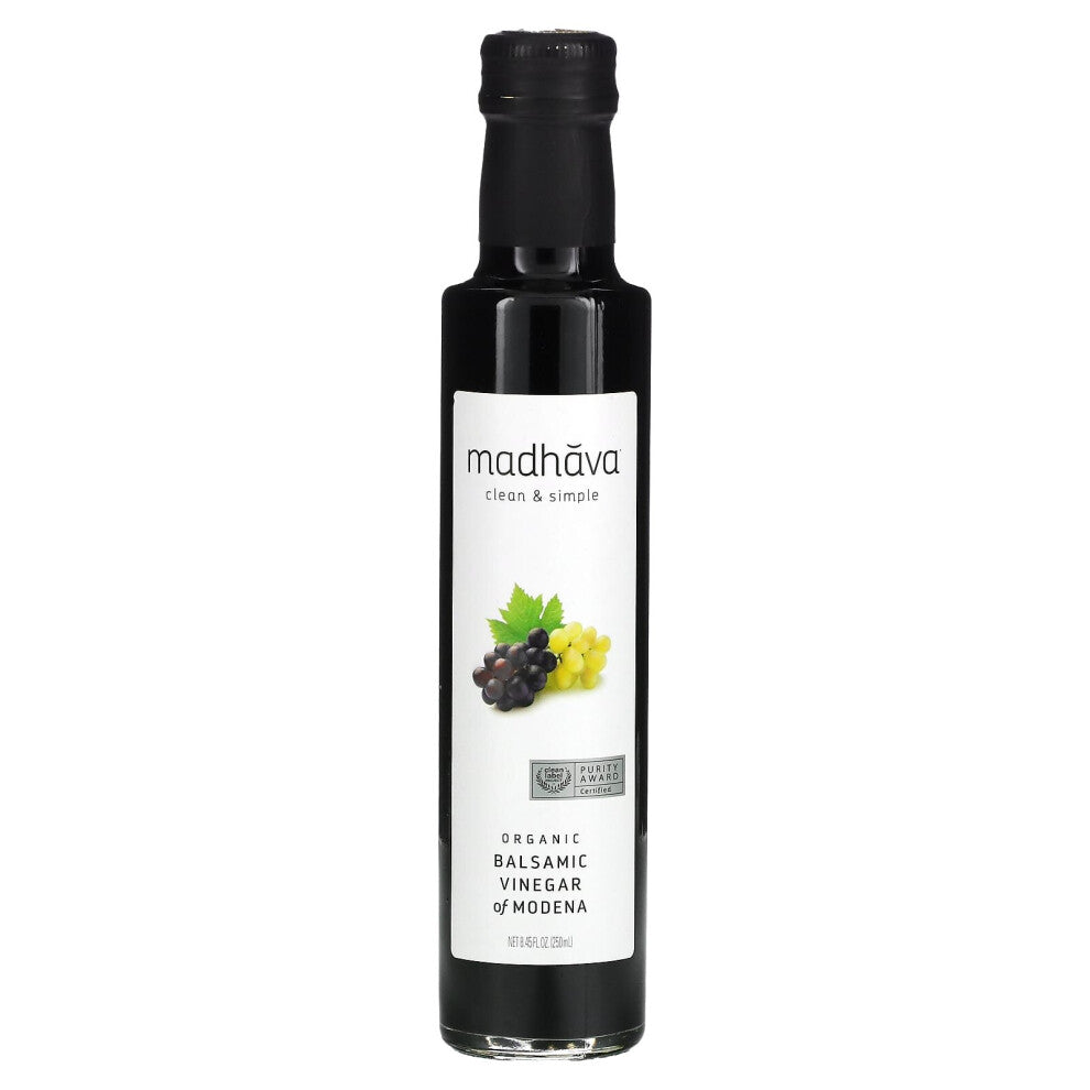 Madhava Natural Sweeteners, Clean & Simple, Organic Balsamic Vinegar of Modena, 8.45 fl oz (250 ml)